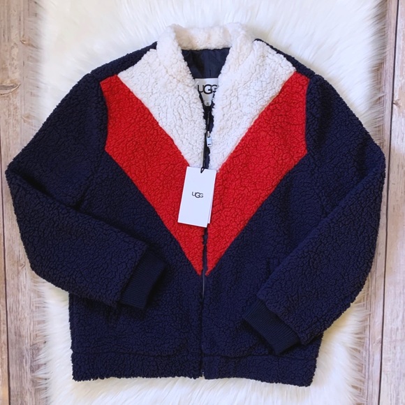 UGG Annalise Teddy Bear Chevron Jacket - Picture 2 of 6